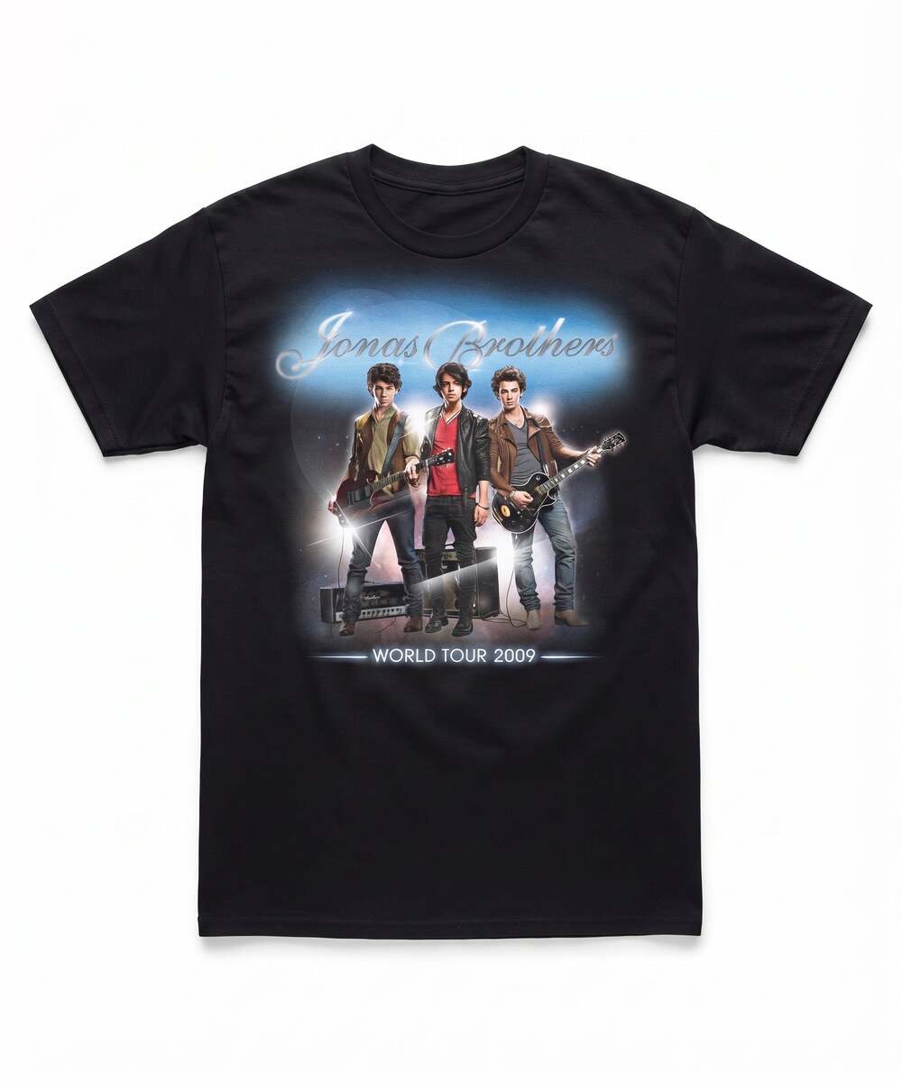 Jonas Brothers Official 2009 Tour T-Shirt – Black, Size Large